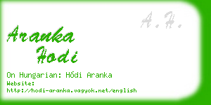 aranka hodi business card