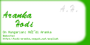 aranka hodi business card